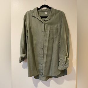 Old Navy olive green button down shirt